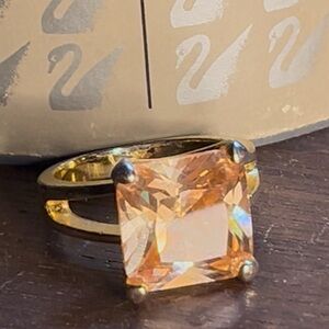 70s/80s Vintage Swarovski Crystal Ring, Pink, 6 carats